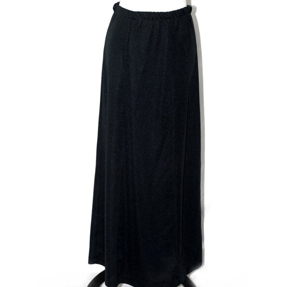 Russ Dresses & Skirts - Russ Womens Size Medium Maxi Dress Black Vertical Line Stretch Waist Office EUC